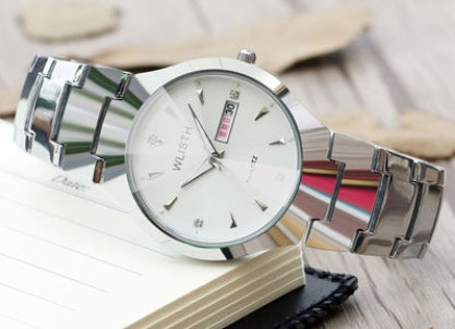 Tungsten Steel Finish Watch - Modern Waterproof Quartz