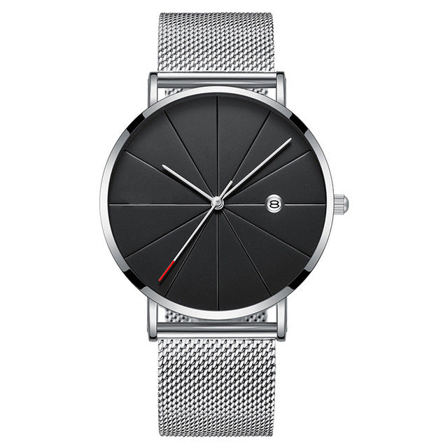Ultra-Thin Elegant Watch - Stainless Steel Men's Quartz