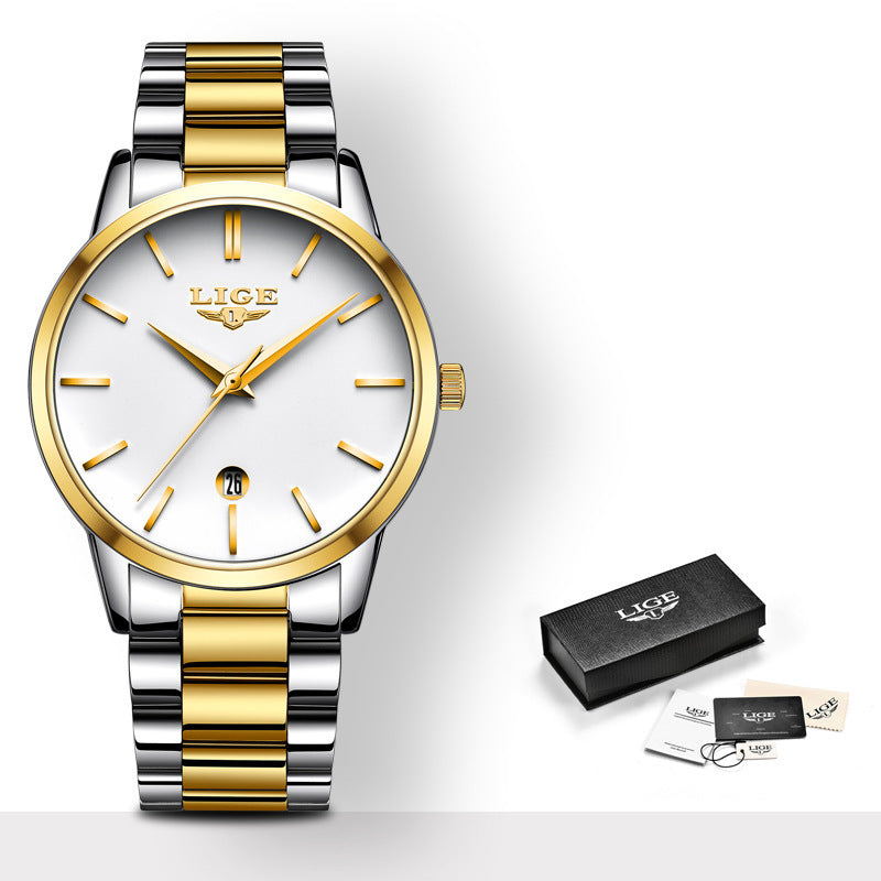 Classic Three-Hand Waterproof Quartz Watch - Timeless Elegance