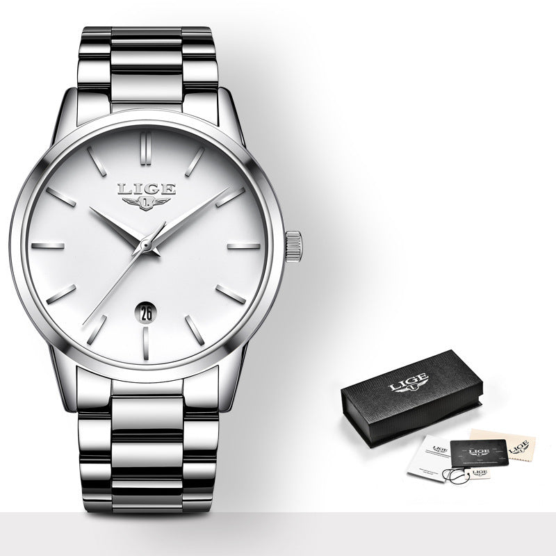 Classic Three-Hand Waterproof Quartz Watch - Timeless Elegance