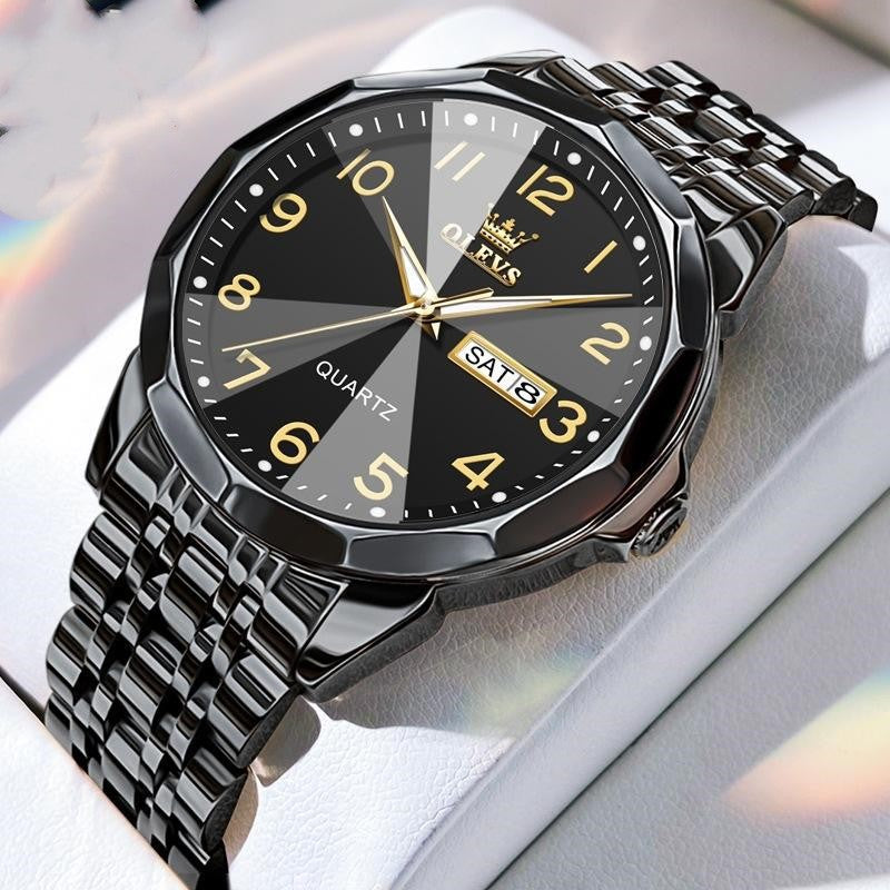 Digital Calendar Quartz Watch - Waterproof with Week Display and Luminous