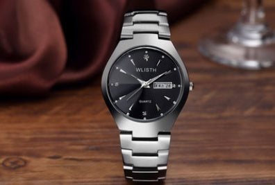Tungsten Steel Finish Watch - Modern Waterproof Quartz