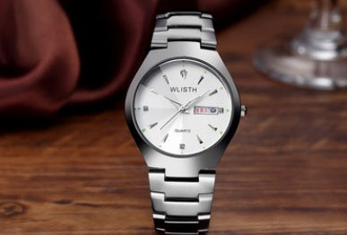 Tungsten Steel Finish Watch - Modern Waterproof Quartz