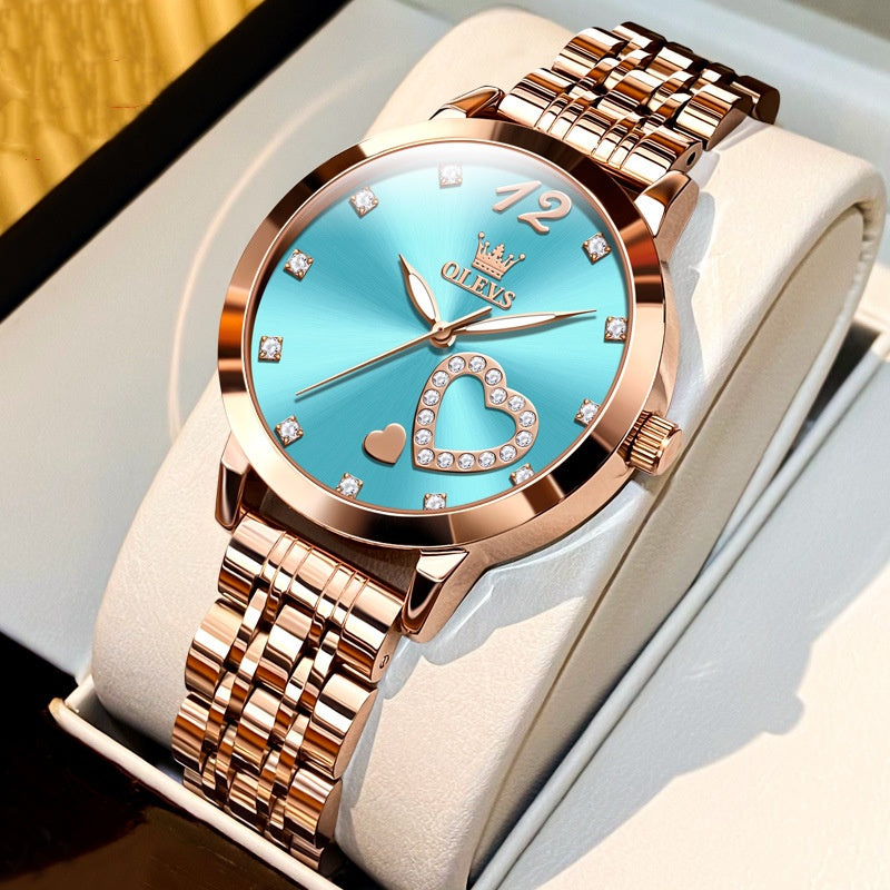 Fashion Waterproof Women's Quartz Watch - Rose Gold Steel Timepiece