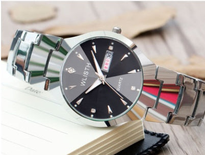 Tungsten Steel Finish Watch - Modern Waterproof Quartz