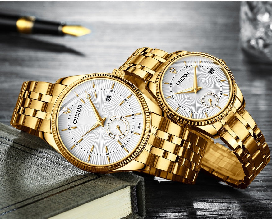 Golden Harmony - His & Hers Steel Watch Set