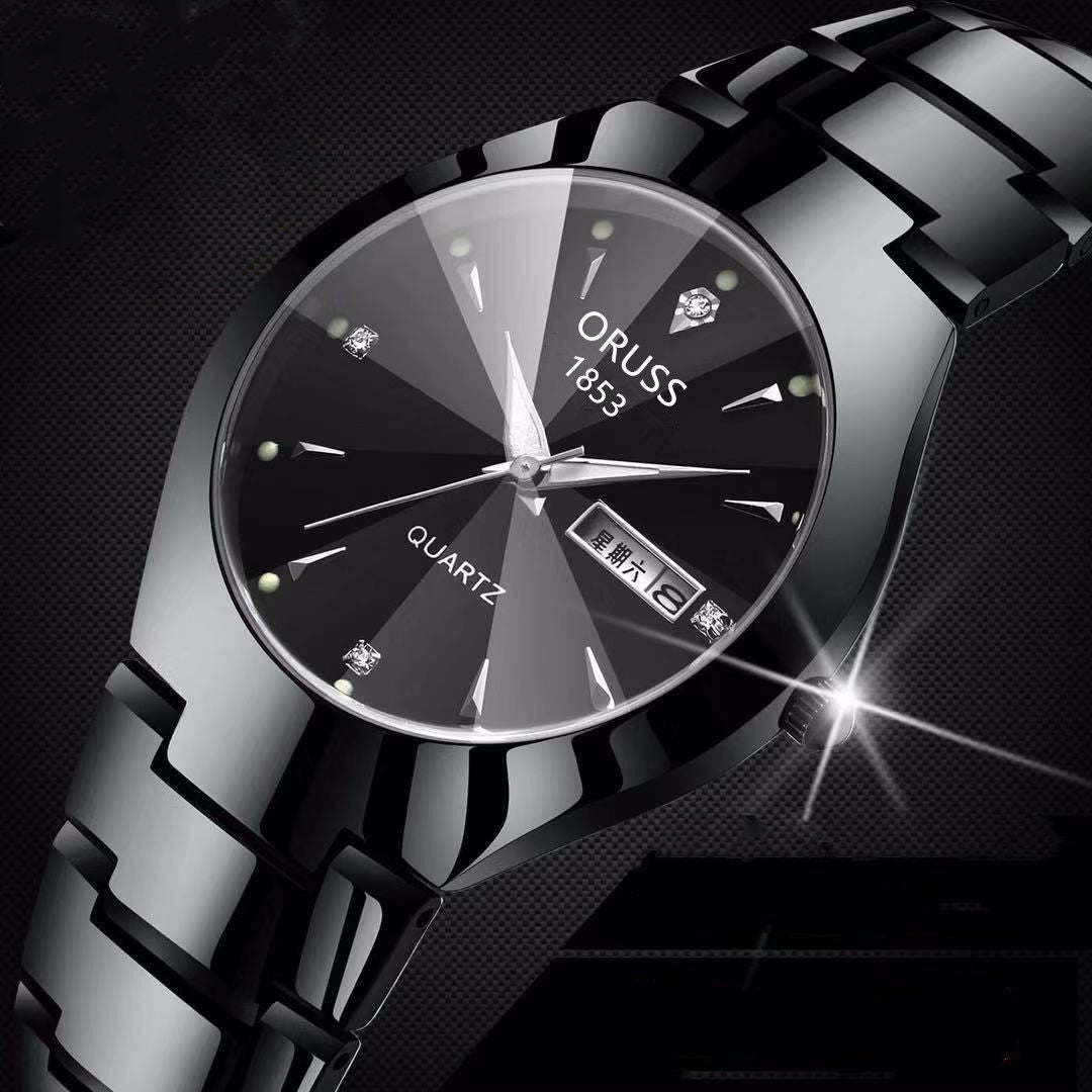 Ultra-Slim Automatic Luminous Watch - Double Calendar Quartz