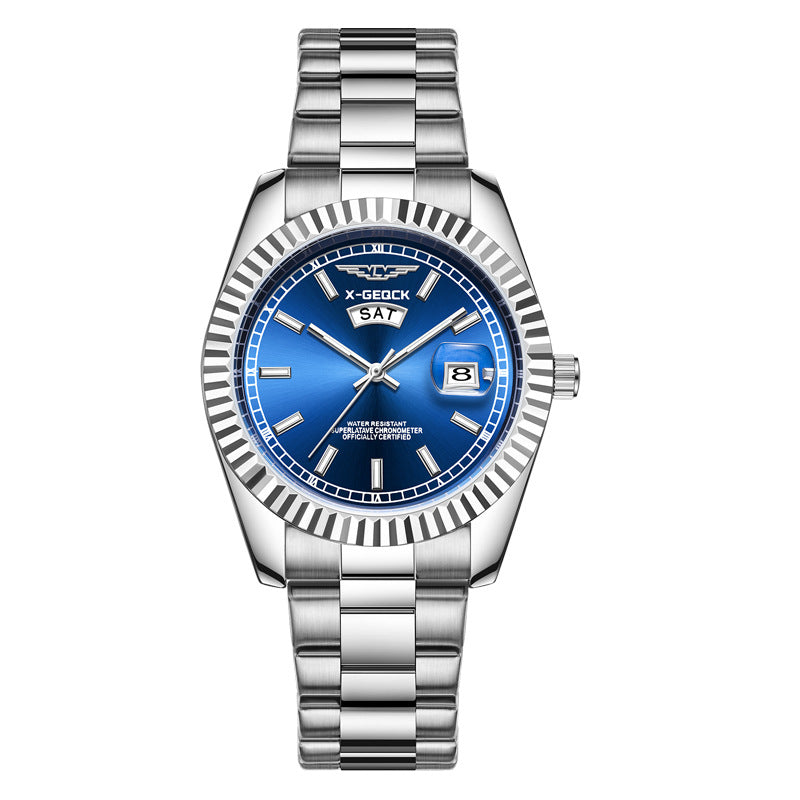 Ultra-Thin Luminous Quartz Watch - Waterproof Steel Bracelet