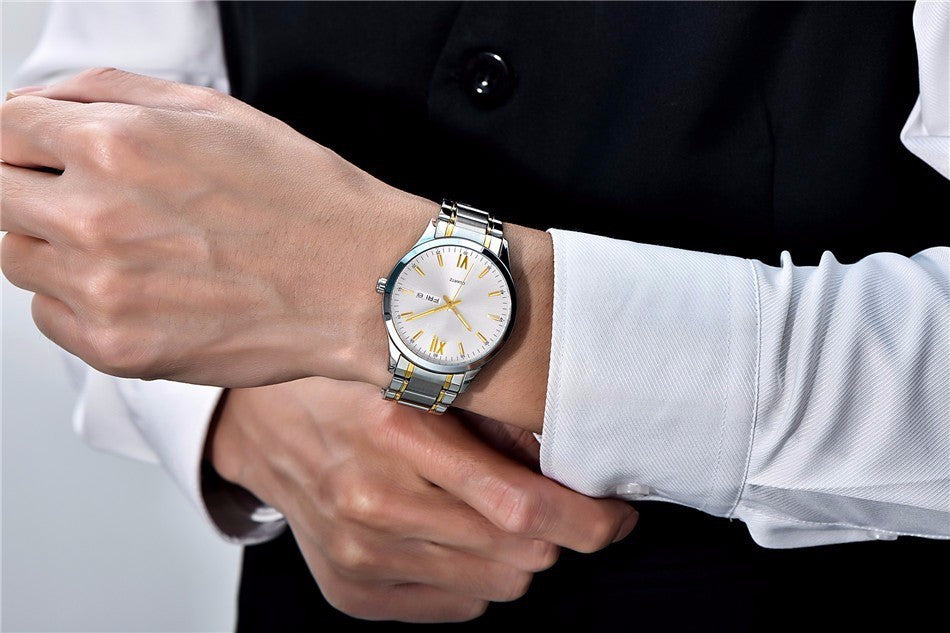 Fashion Business Waterproof Quartz Watch - 40mm Mineral Glass Timepiece