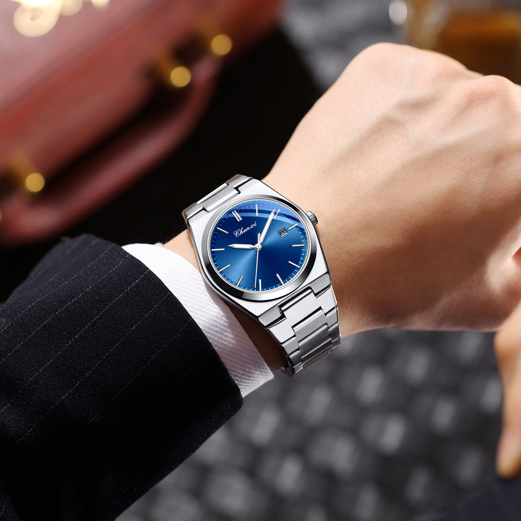 Luminous Calendar Quartz Watch - Waterproof Everyday Timepiece