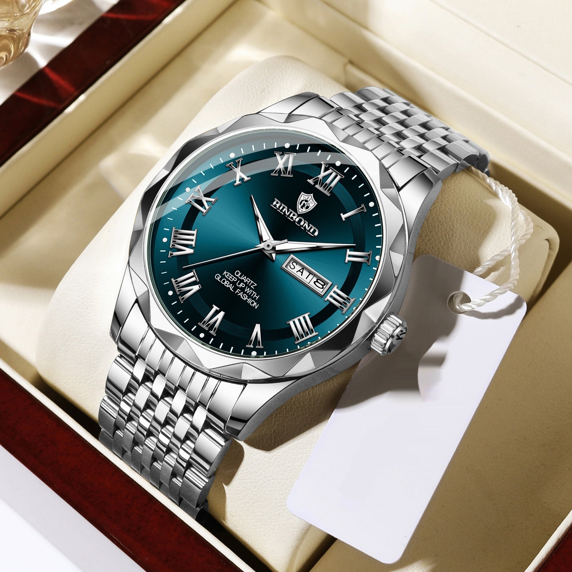 Executive Day-Date Calendar Watch - Waterproof Business Quartz