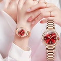 Rose Gold Ladies Watch - 33mm Waterproof Butterfly Clasp Timepiece