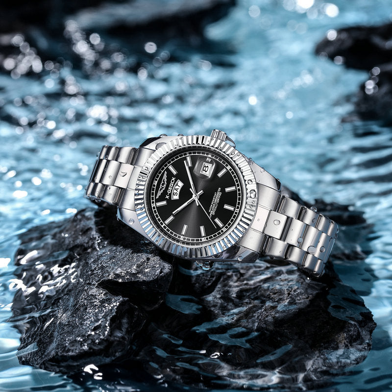 Ultra-Thin Luminous Quartz Watch - Waterproof Steel Bracelet