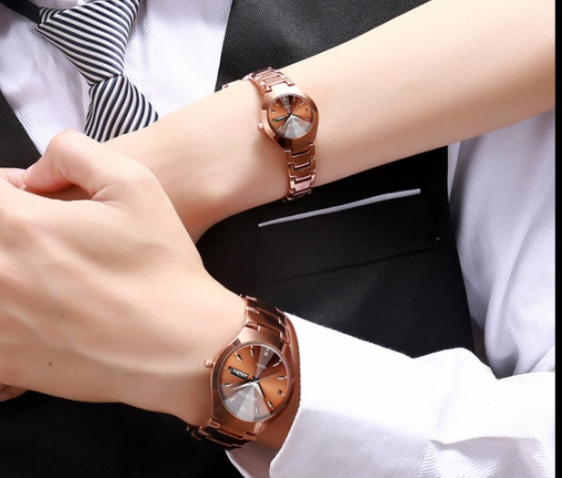 Tungsten Steel Finish Watch - Modern Waterproof Quartz