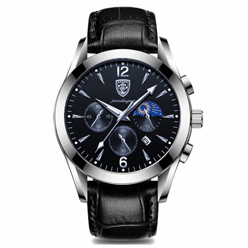 Waterproof Luminous Men's Watch - Fashion Multi-Dial Timepiece