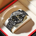 Luxury Waterproof Double Watch - Men's Quartz Timepiece