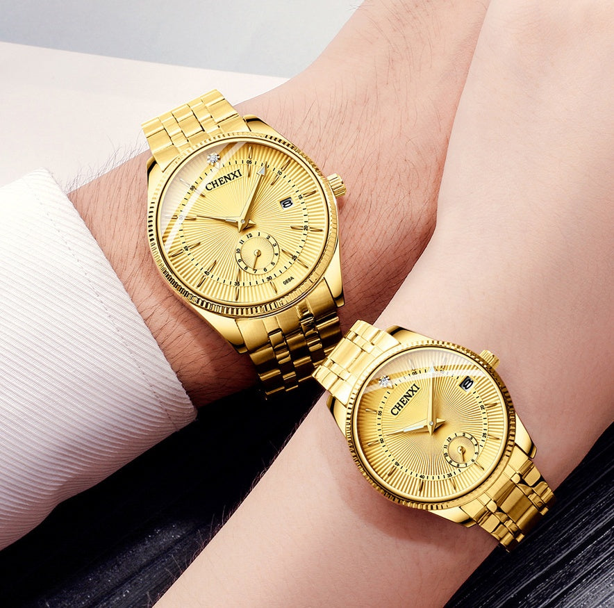 Golden Harmony - His & Hers Steel Watch Set