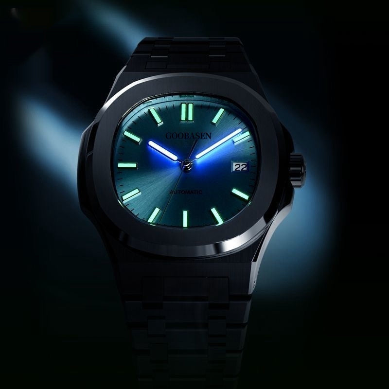 Transparent Case Back Quartz Watch - 42mm Luminous Calendar