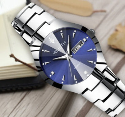 Tungsten Steel Finish Watch - Modern Waterproof Quartz