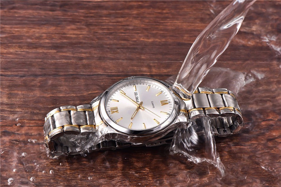 Fashion Business Waterproof Quartz Watch - 40mm Mineral Glass Timepiece