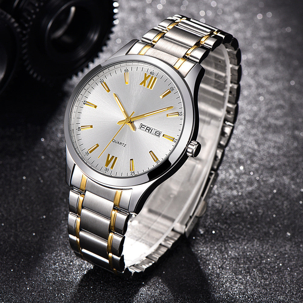 Fashion Business Waterproof Quartz Watch - 40mm Mineral Glass Timepiece