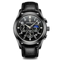 Multifunction Moon Phase Watch - 41mm Waterproof Chronograph Luminous