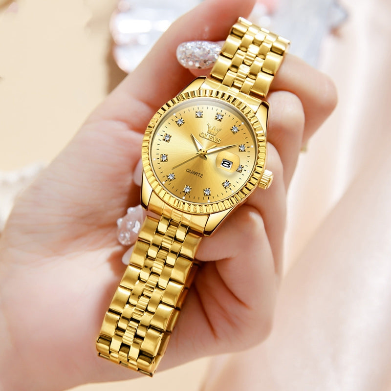 Luxury Couple's Watch Set - Fashion Waterproof Quartz Pair