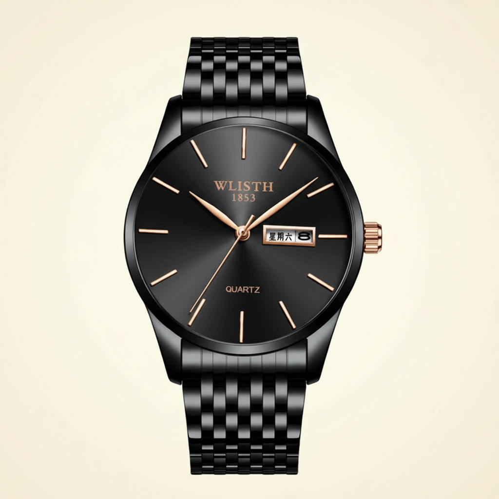 Close-up of business watch dial showing professional design