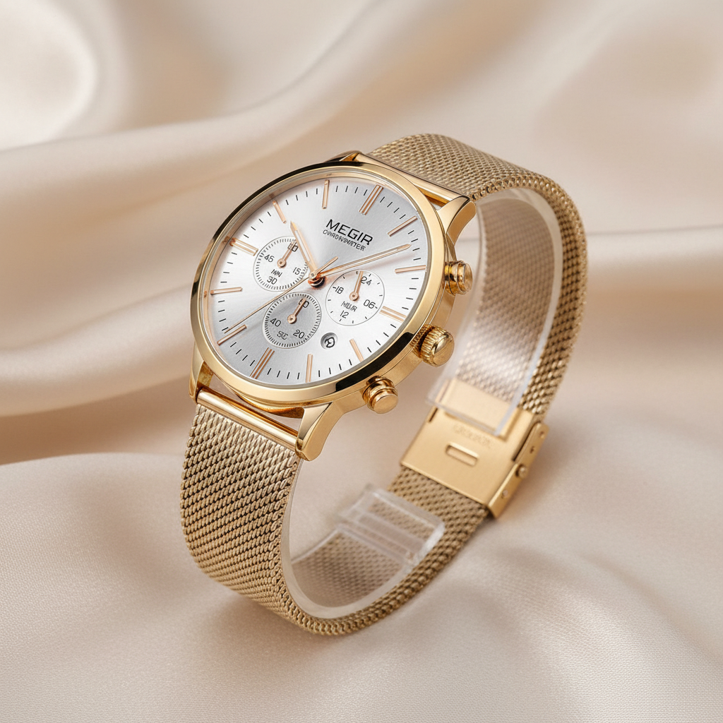 Ladies waterproof chronograph quartz watch with MIYOTA movement