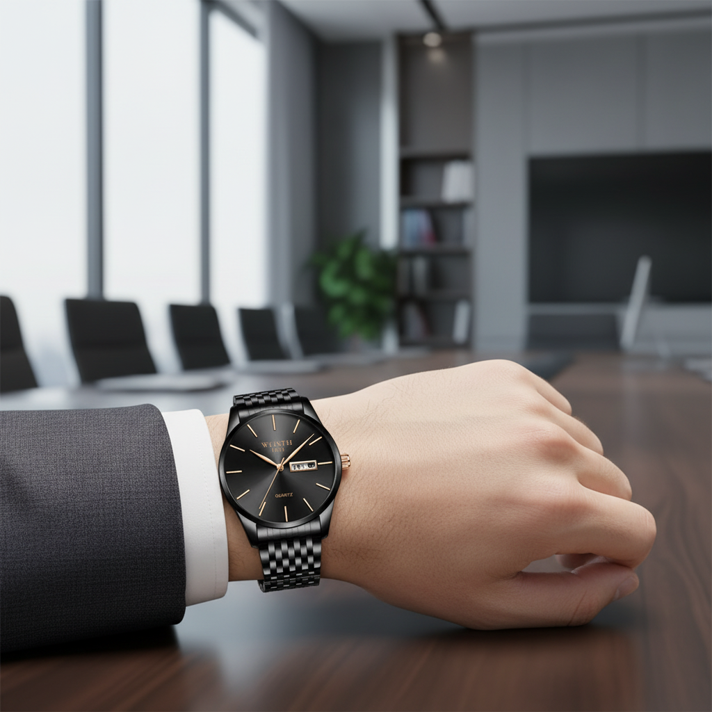 Lifestyle shot of business watch in professional setting